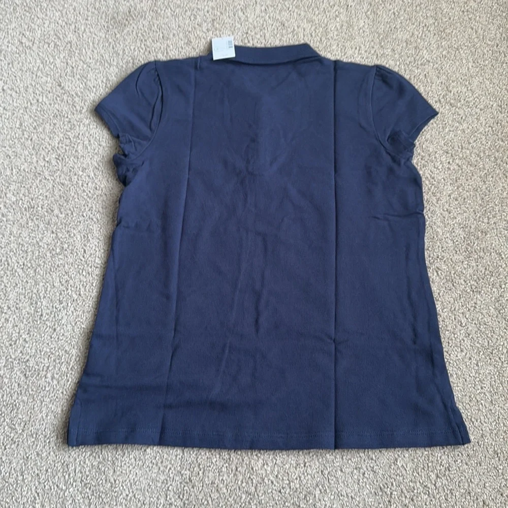 153 NWT The Children's Place Girls' Short‎ Sleeve Ruffle Polo -Size: Large Plus
